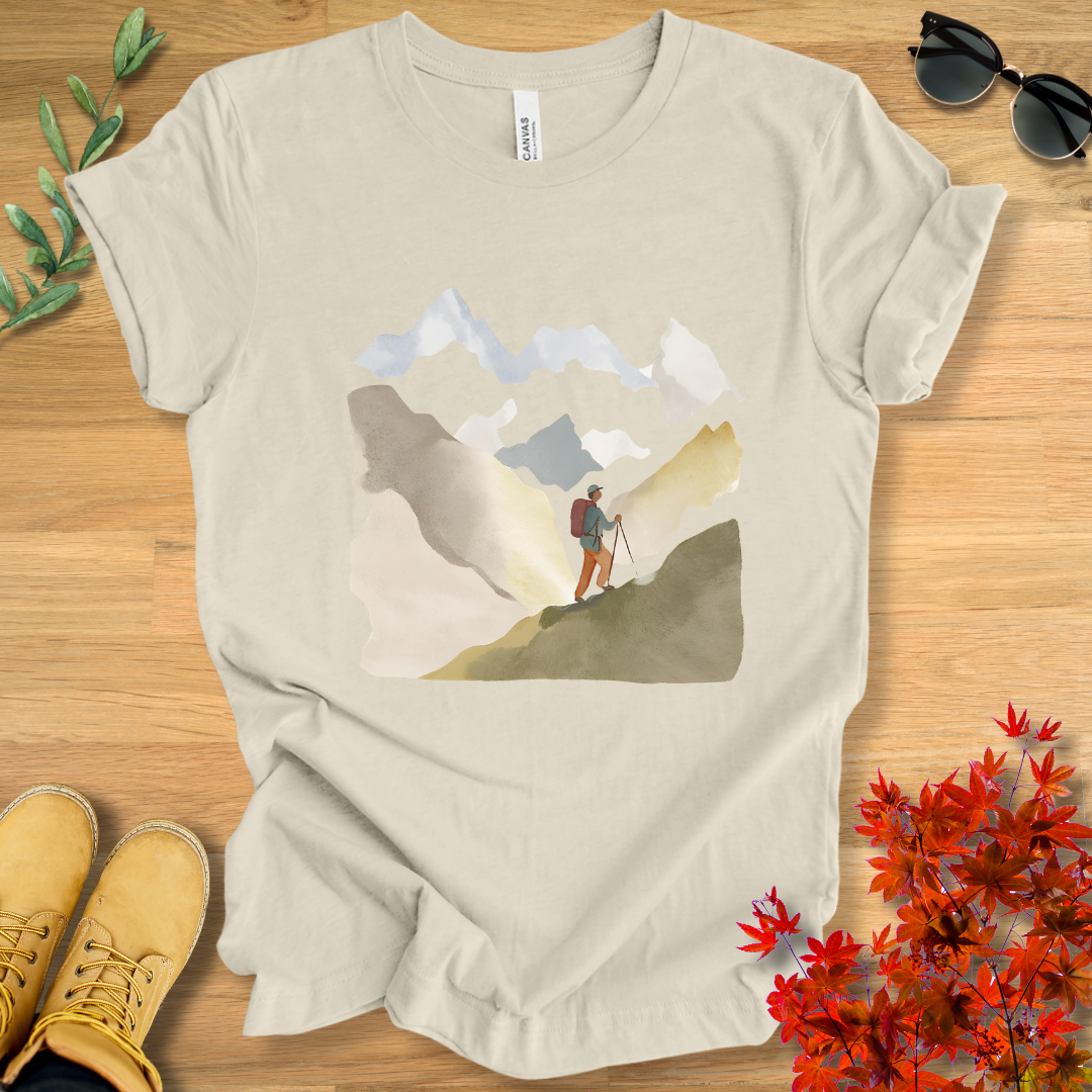 Watercolor Male Hiker T-Shirt