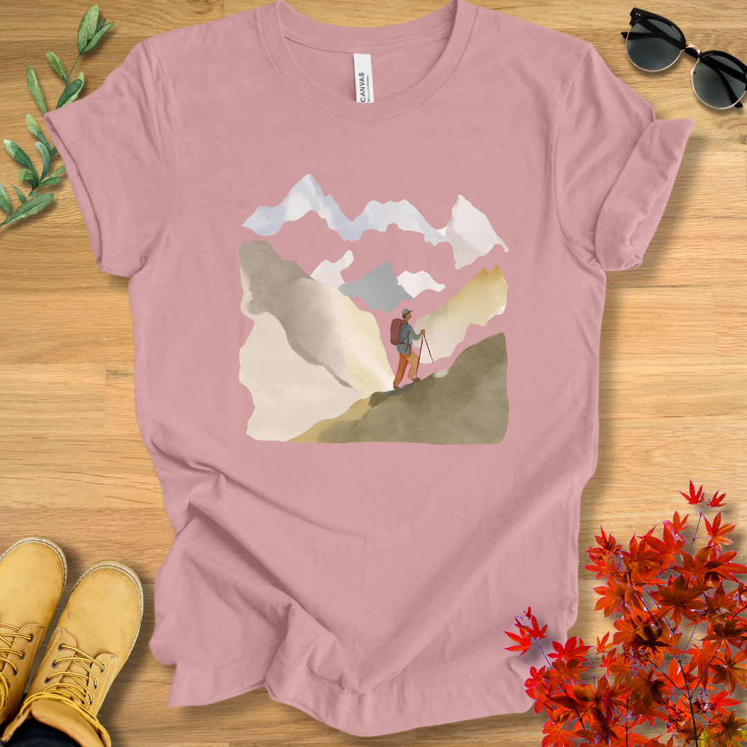 Watercolor Male Hiker T-Shirt